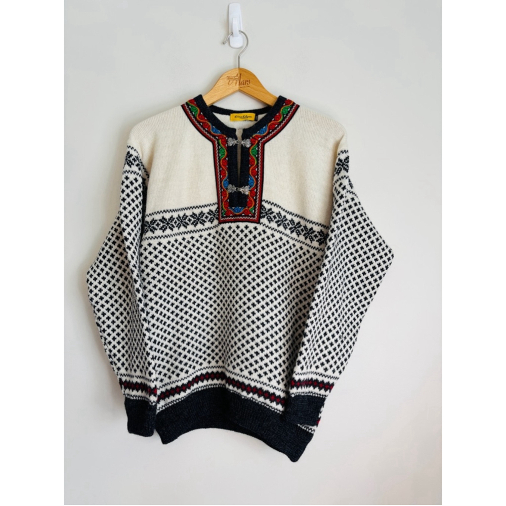 Kiina Kilgren Stockholm 100% Wool Fair Isle Fisherman Sweater Women's Size XXS